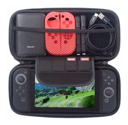 Imagem de Kit Case Bag Estojo para Viagem Switch + Película De Vidro + 4 Grip
