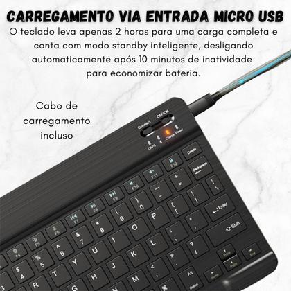 Imagem de Kit Case Couro C Alça + Teclado Sem Fio Para Xiaomi Mi Pad 5