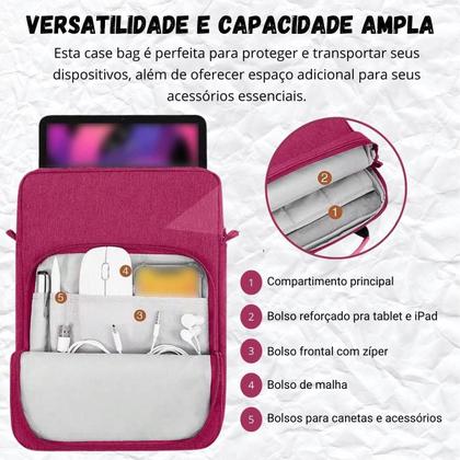Imagem de Kit Case Couro C Alça + Teclado Sem Fio Para Xiaomi Mi Pad 5
