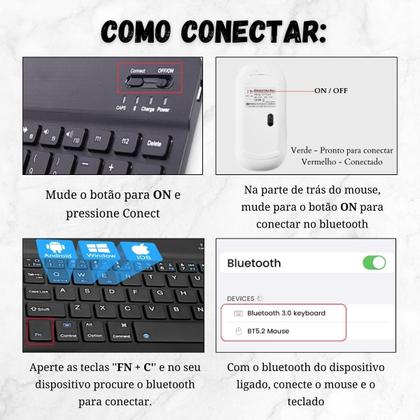 Imagem de Kit Case Couro C Alça + Teclado Sem Fio Para Xiaomi Mi Pad 5