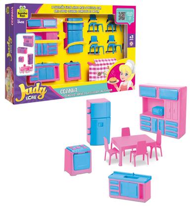 Imagem de Kit Casinha banheiro Cozinha Sala de TV  Boneca Judy brinquedo