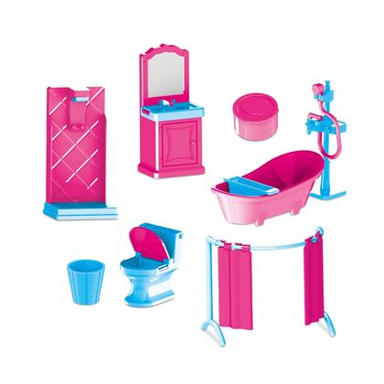 Imagem de Kit Casinha banheiro Cozinha Sala de TV  Boneca Judy brinquedo