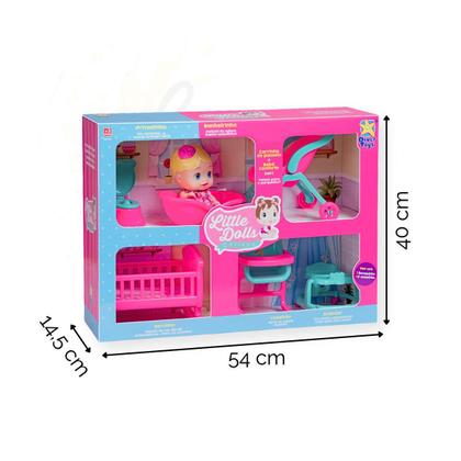 Imagem de Kit Casinha com Boneca Little Dolls e 6 Acessórios Diver Toys