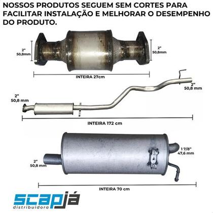 Imagem de Kit Catalisador + Abafador + Traseiro Saveiro G2 2.0 97 99