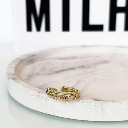 Imagem de Kit Catarina - Kit Fake Piercing Liso + Zircônia Cristal Banhado em Ouro 18k