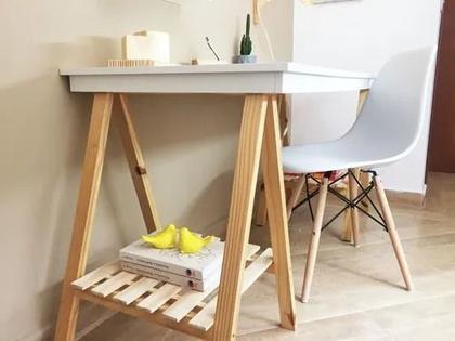 Imagem de Kit Cavaletes de Apoio P/ Mesas e Ateliê Com Estrado  Decorativo 100cm