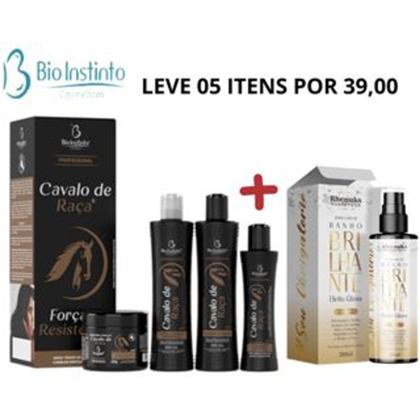 Imagem de Kit Cavalo de Raça 4 Itens  - Tratamento Capilar e Spray Banho Brilhante Efeito Gloss