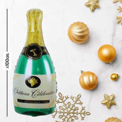 Imagem de Kit Celebração 2026: 4 Balões Metalizados Números 75cm, 2 Estelas 45cm, Balões Garrafa Champanhe e Taça Cheers 100cm