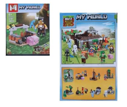 Imagem de Kit Cenário My World  Minecraft Blocos de Montar com 8 Personagens  270 peças