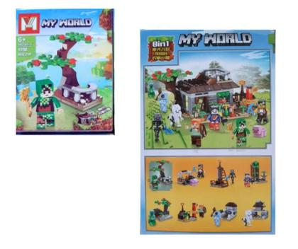 Imagem de Kit Cenário My World  Minecraft Blocos de Montar com 8 Personagens  270 peças