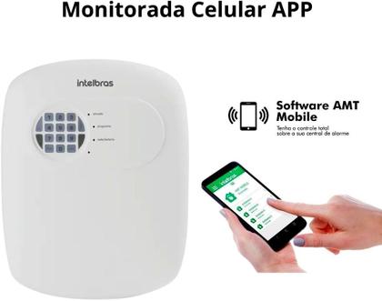 Imagem de Kit Central Alarme Intelbras com 5 Sensores Sem Fio Porta Janela ANM 24 Net Com App Via Celular Residencial Comercial