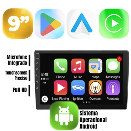 Imagem de Kit Central Multimidia Android Auto Corolla 2009 2010 2011 2012 2013 2014 9" Google Assistente e Sir