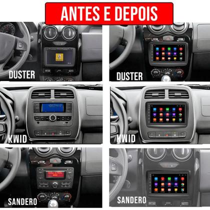 Imagem de Kit Central Multimídia Android Kwid Duster Sandero Captur Logan 7 Polegadas Tv Online GPS Bluetooth