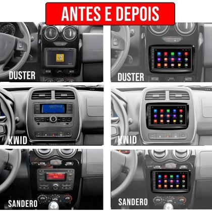 Imagem de Kit Central Multimídia Android Kwid Duster Sandero Captur Logan 7 Polegadas Tv Online GPS Bluetooth