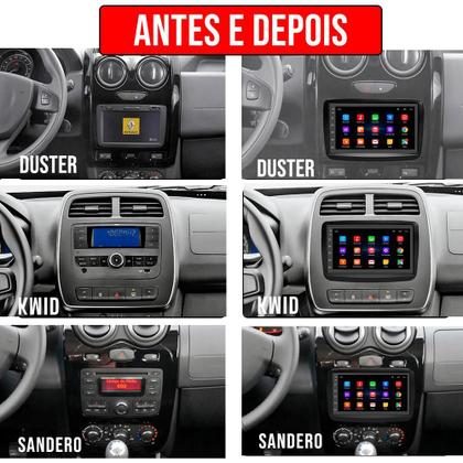Imagem de Kit Central Multimídia Android Kwid Duster Sandero Captur Logan 7 Polegadas Tv Online GPS Bluetooth