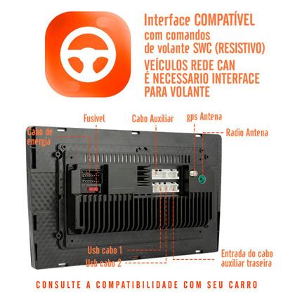 Imagem de Kit Central Multimídia Android Peugeot 207 2009 2010 2011 2012 2013 2014 9 Polegadas Tv Online GPS