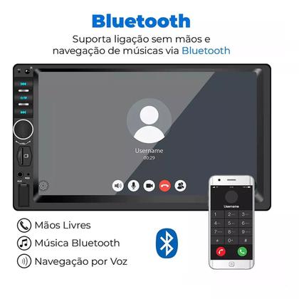 Imagem de Kit Central Multimidia + Camera de Ré + Moldura Bora 01 até 12 Mp5 Player Espelhamento Bluetooth Usb