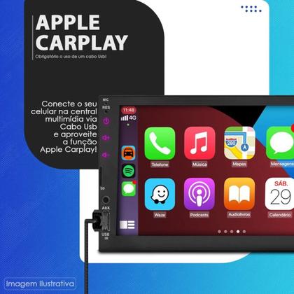 Imagem de Kit Central Multimidia Carplay Espelha.Sem Fio COBALT / ONIX / SPIN / PRISMA 2012 á 2019 - GRAFITE