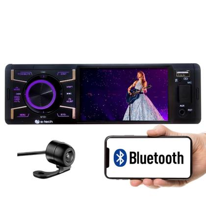 Imagem de Kit central multimidia mp5 1 din 4" tela 4 polegadas + câmera de ré