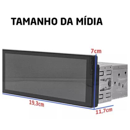 Imagem de Kit Central Multimidia Mp5 1 Din Carplay Android Auto Cam Ré