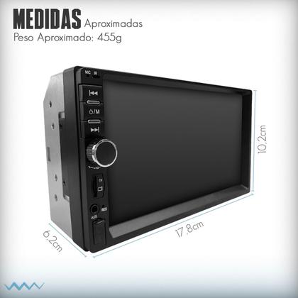 Imagem de Kit Central Multimídia Mp5 2 Din 7" Bt Espelha Dvd Fiat Idea