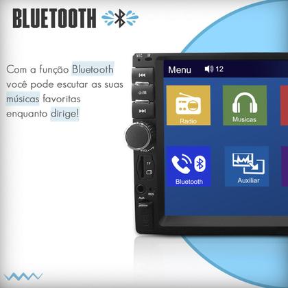 Imagem de Kit Central Multimídia Mp5 2 Din 7" Bt Espelha Dvd Gm Prisma