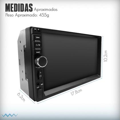 Imagem de Kit Central Multimídia Mp5 2 Din Bt Espelha Dvd Câm Gol G7