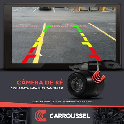 Imagem de Kit Central Multimidia MP5 + Camera de ré + Moldura Prata Corsa Montana Vectra AndroidAuto CarPlay