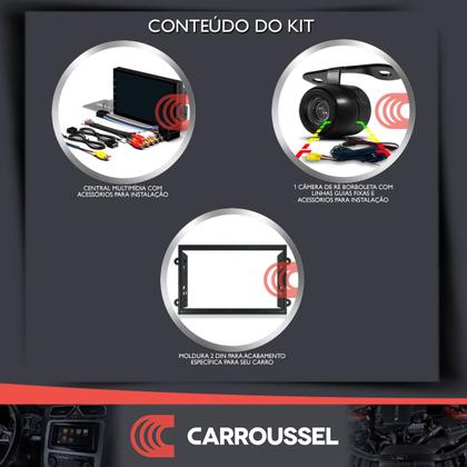Imagem de Kit Central Multimidia MP5 + Camera ré + Moldura Onix Prisma Joy Spin Cobalt - AndroidAuto CarPlay