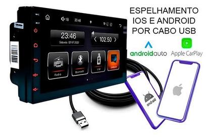 Imagem de Kit central multimidia roadstar 7 pol rs708br prime carplay onix 2013 a 2018 cobalt 2011 a 2015