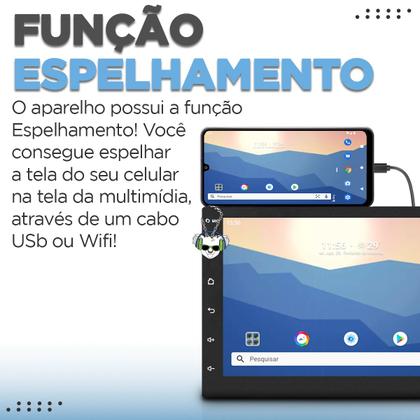 Imagem de Kit Central Multimídia Sistema Android Espelhamento Usb Bluetooth Fiat Uno Vivace 2011 2012 2013 2014 Moldura na Cor Black Piano