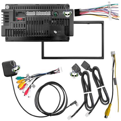Imagem de Kit Central Multimídia Sistema Android Espelhamento Usb Bluetooth Nissan March 2014 2015 2016 Versa 2014 2015 2016 2017 2018 2019 Sentra 2015 2016 Moldura na Cor Preto Fosco