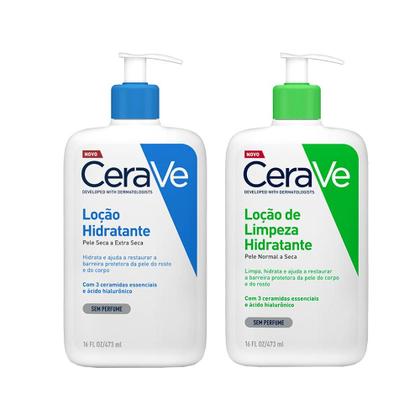 Imagem de Kit Cerave Corporal - Loção De Limpeza 473ml + Loção Hidratante Corporal 473ml