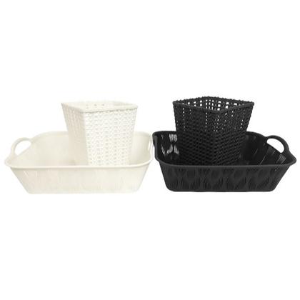 Imagem de Kit Cesta Retangular e Telada Porta treco e Cesta Multiuso