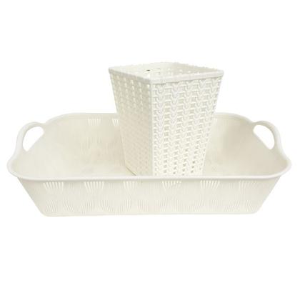 Imagem de Kit Cesta Retangular e Telada Porta treco e Cesta Multiuso