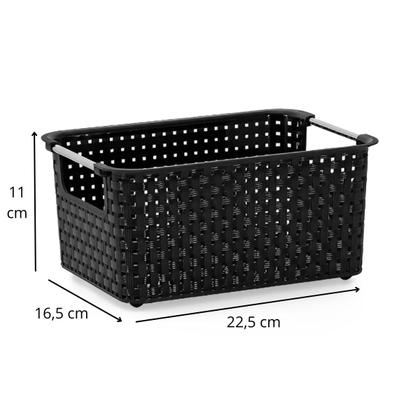 Imagem de Kit Cestos Organizadores Niquelart 01 e 03 Rattan Preto