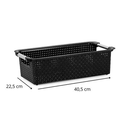 Imagem de Kit Cestos Organizadores Niquelart 01 e 03 Rattan Preto