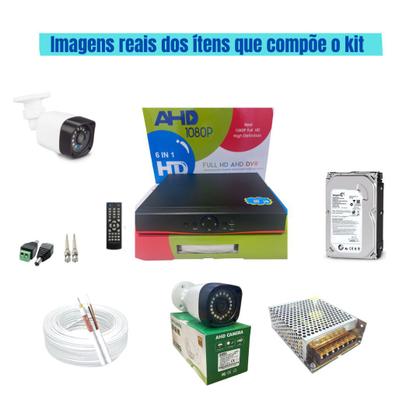 Imagem de Kit CFTV 2 Câmeras Full HD 2MP + DVR 04 Canais 1080P 6x1