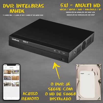 Imagem de Kit Cftv 4 Cameras Segurança 1080p Full Hd 2mp Dvr Intelbras
