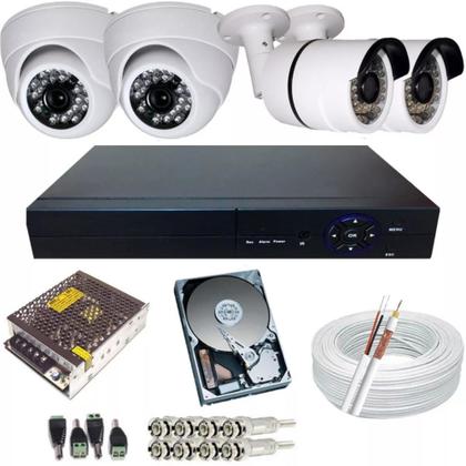 Imagem de Kit Cftv 4 Câmeras Segurança 2mp 1080p 20m Dvr Full Hd 4 Ch