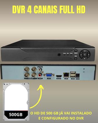 Imagem de Kit Cftv 4 Câmeras Vhd 1220b Full Color Intelbras Dvr Alta Performance 4ch Hd 500gb