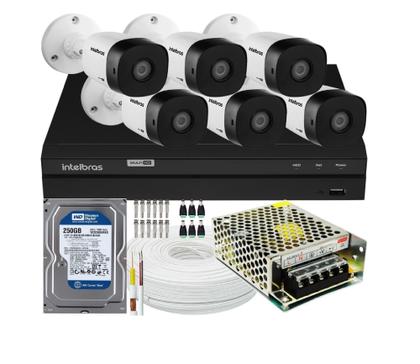 Imagem de Kit Cftv 6 Câmeras De Segurança Intelbras Multi Hd 720p E Dvr Mhdx 1208 C/Hd