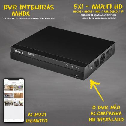 Imagem de Kit Cftv 8 Câmera Segurança Full Hd 2mp Dvr Intelbras Sem Hd