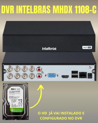 Imagem de Kit Cftv 8 Câmeras Vhl 1120B e Dvr 8 Canais 5x1 Intelbras