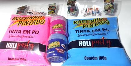 Imagem de Kit Chá Revelação Pó Colorido Para Bexigas Azul E Rosa