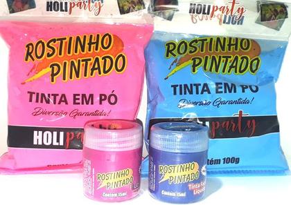 Imagem de Kit Chá Revelação Pó Colorido Para Bexigas Azul E Rosa