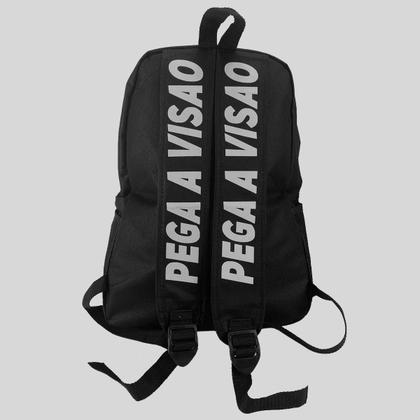 Imagem de Kit Chapeu Bucket + Mochila Bolsa Masculina Basica Escolar Pega a Visão Estampado Anjo Branco