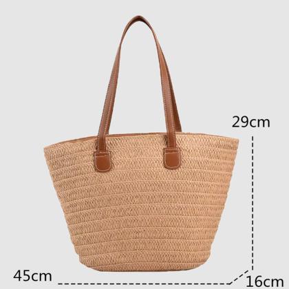 Imagem de Kit Chapéu Palha ABA MÉDIA + Bolsa GOLD Tote Alça Grande Praia Feminino 1016