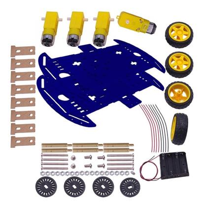 Imagem de Kit Chassi, 4WD Carro Robô Segue Faixa, Carrinho Plataforma para Arduino Robotica 4 Rodas