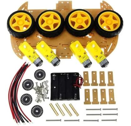 Imagem de Kit Chassi, 4WD Carro Robô Segue Faixa, Carrinho Plataforma para Arduino Robotica 4 Rodas